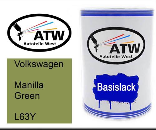 Volkswagen, Manilla Green, L63Y: 500ml Lackdose, von ATW Autoteile West.